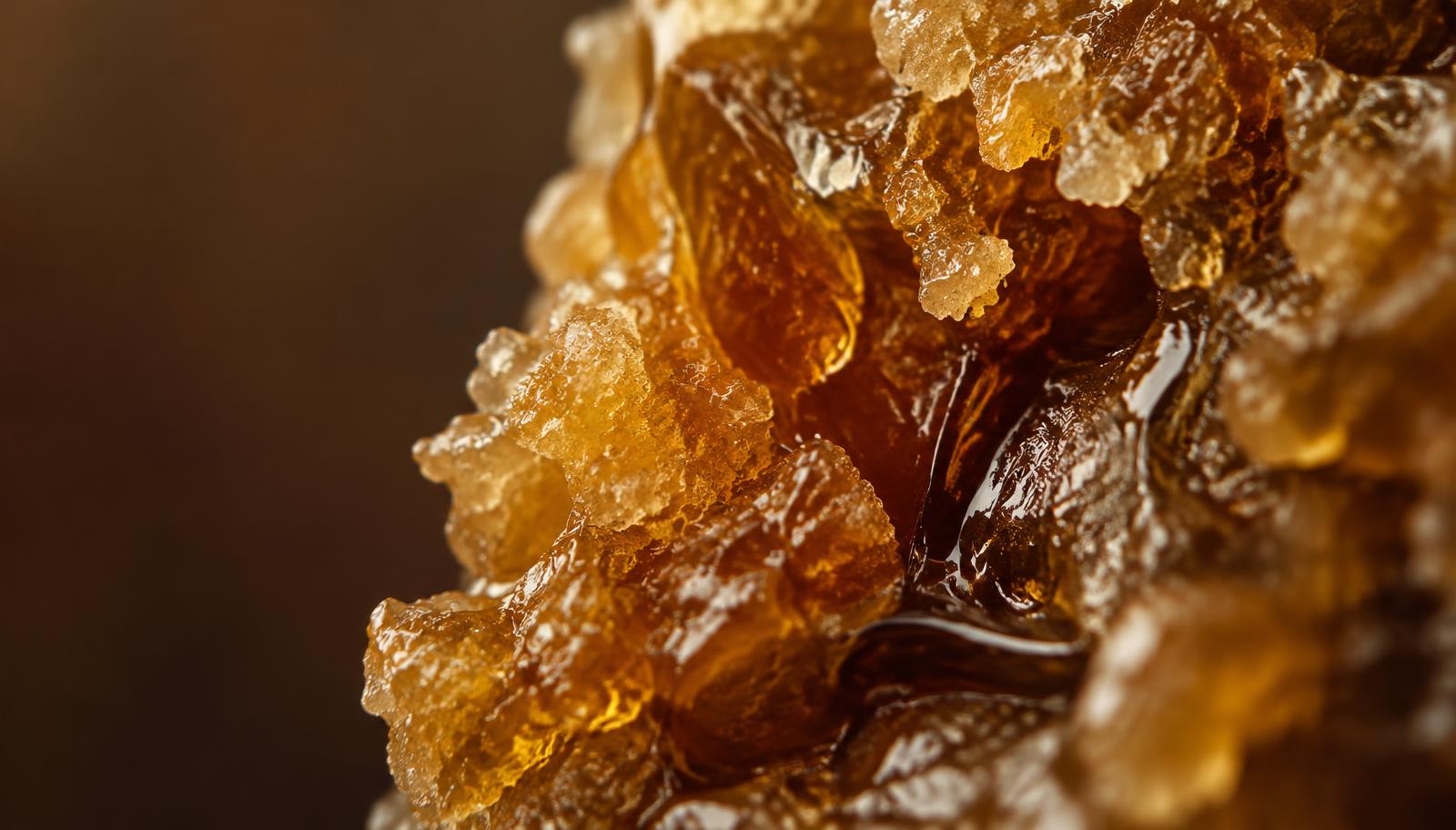 Amber hash resin, macro